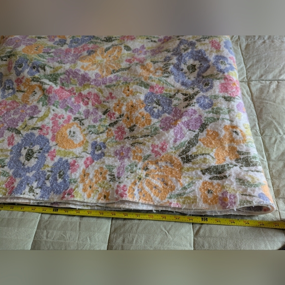 VTG Floral Blanket Satin Trim - Picture 9 of 9